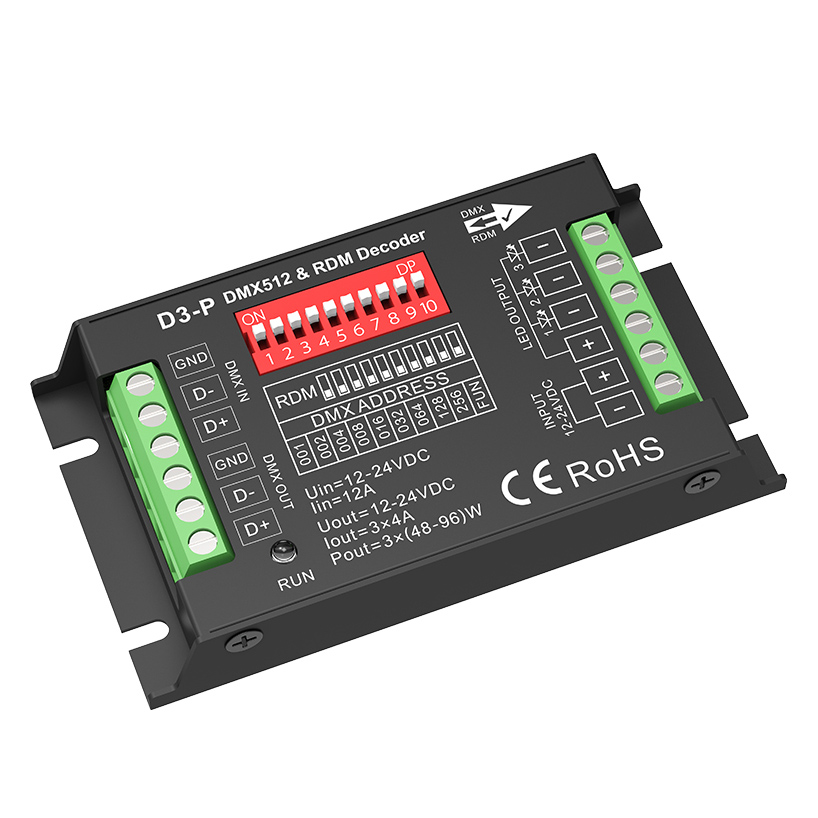 12-24VDC 3CH*4A CV DMX Decoder D3-P